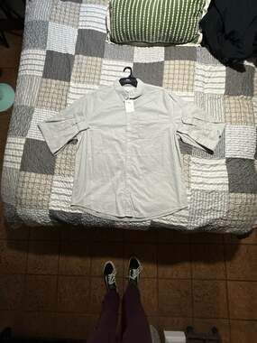 Free Assembly Men's Long Sleeve Button Down Gingham Shirt Size 2XL